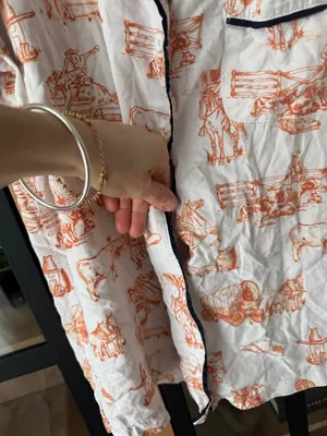 Katie Kime Rodeo Toile print Pajamas top shirt Houston HLSR western Texas thumbnail 6