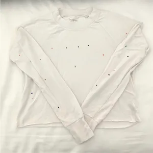 $74 Splits59 X Bandier collection white paint splatter sweatshirt XS thumbnail 3