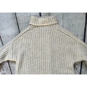 Beige High Neck Longline Sweater thumbnail 7