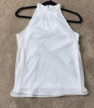 White House | Black Market HALTER NECK OVERLAY BLOUSE thumbnail 1