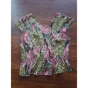 Madewell Floral Top Size L Preppy Casual thumbnail 3