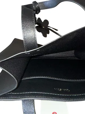 NWT Ted Baker London The Icon Black Embossed Small Tote With Flower Charm thumbnail 8