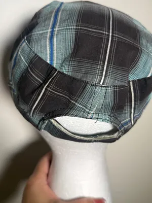 Rainbow Headwear Y2K Plaid Casual Military Cadet Cap - Blue/Black OS thumbnail 4