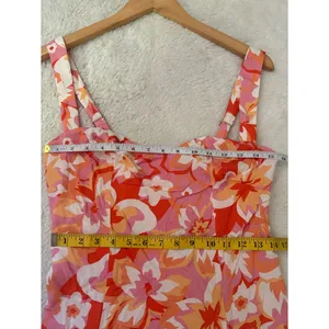 Lulus Ashlea Orange Floral Sweetheart Mini Dress Size Medium NWT Beach Feminine thumbnail 7