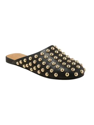 A New Day Womens Channing Studded Slip on Mule Flats Jet Black / Gold 7.5M thumbnail 9