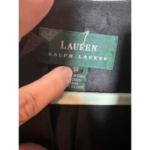 Lauren Ralph Lauren Black 100% Linen Collarless Longline Blazer Jacket Size 14 thumbnail 3