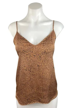 Aritzia Babaton Animal Print Silk Satin V Neck Sleeveless Camisole Tank Top XS thumbnail 1
