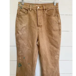 PacSun‎ High Rise Bootcut Jeans Tan Brown Teal Tie Dye Button Fly Womens 27 thumbnail 6