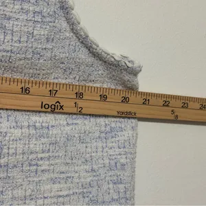 J. Crew Textured Tank Top with Scallop Trim Blue Size XL Blue Tweed thumbnail 6