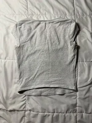 Heather Grey Square Neck Crop Top thumbnail 4