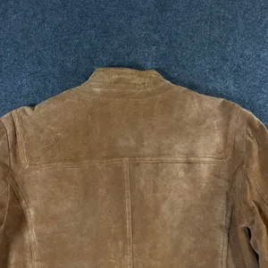 Live a Little Brown Suede Leather Jacket Rosette Floral Western Boho Womens L thumbnail 14