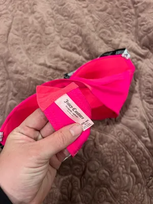 Juicy Couture Hot Pink Padded Bra with Branded Black & White Straps thumbnail 5