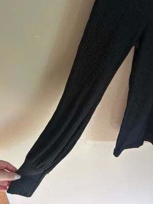 Abercrombie & fitch | black ribbed long sleeve cuffed top thumbnail 2