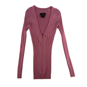 VTG‎ Y2K Its Our Time S Small Sweater Rib V-Neck Coquette Retro Preppy 90s Twee thumbnail 3