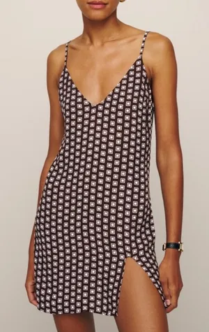 Reformation Marlowe Sleeveless Brown Slip Dress In Palladio XS thumbnail 1