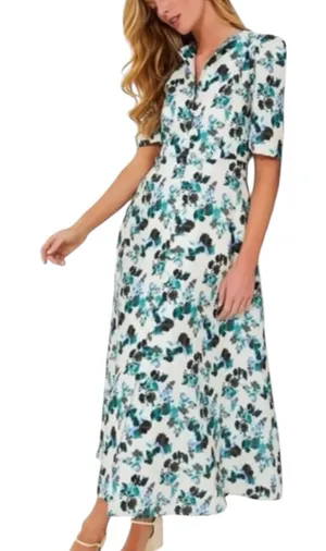 NWT Tuckernuck Budding Bluebell Blue Blooms Hadley Linen Dress Size Large thumbnail 1