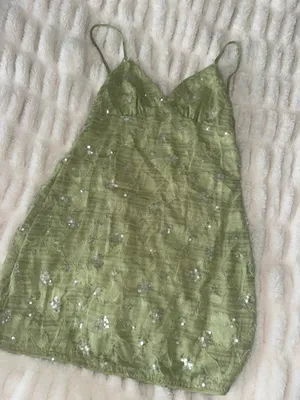 SheIn Green sequin dress thumbnail 4
