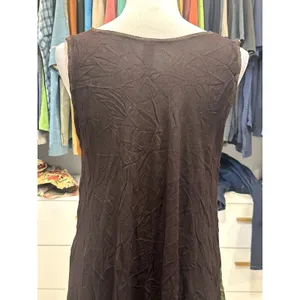 Sunflower Women's Sleevelss Tunic Dress Black Yellow Floral OS Semi Sheer thumbnail 5