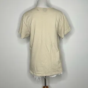 5/$25💜 The Beatles- Beige "The Beatles" Graphic Tee with Hand Cut V-Neck thumbnail 2
