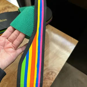 Colorful Striped Platform Sandals Green Size 10 thumbnail 5