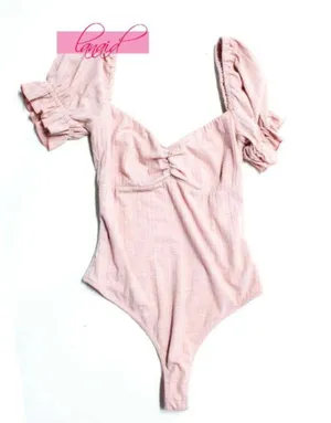 Privacy Please Olive Bodysuit Milkmaid Puff Sleeve thumbnail 6