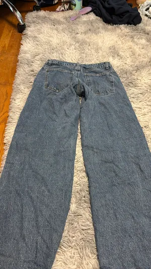 Dark Wash Edikted Low-Rise Jeans Wide-Leg thumbnail 5