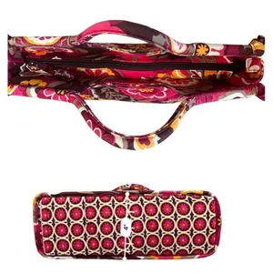 Vera Bradley 2009 Carnaby Floral The‎ Gabby Quilted Tote Handbag Pink Boho Chic thumbnail 5