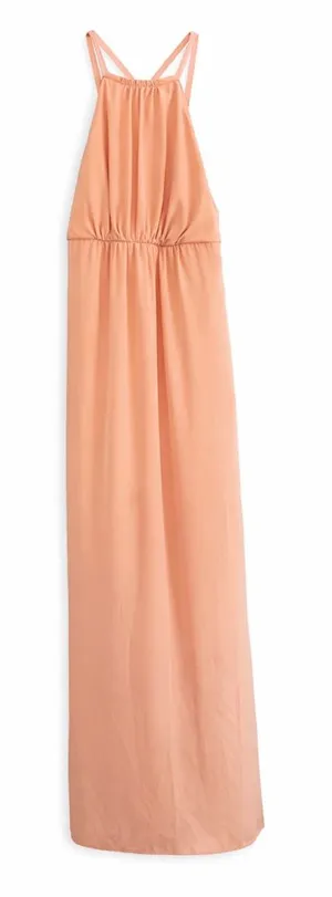 Show Me Your Mumu Light Pink Chiffon Lined Maxi Dress, Low Back thumbnail 1
