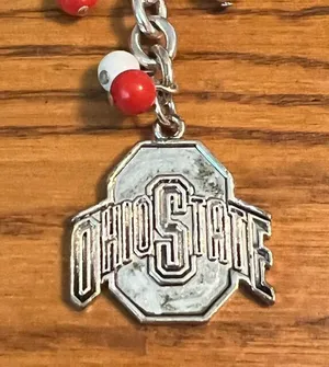 Seasons Ohio State Keychain Dangle Red White beads 4.5" long NEW thumbnail 2