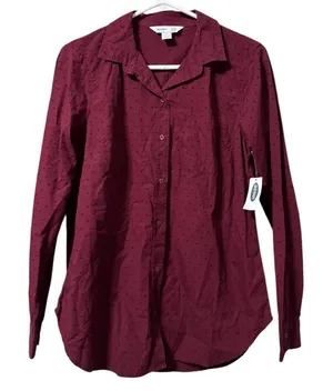 Old Navy Women Size Medium‎ Long Sleeve Button Down The Classic Shirt Cotton thumbnail 1