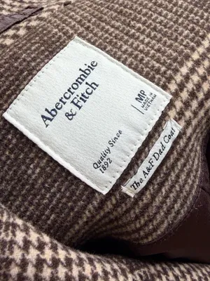Abercrombie & Fitch Brown Plaid Long Coat Tailored Quiet Luxury Classic Preppy thumbnail 4