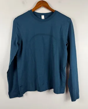 Lululemon Swiftly Relaxed Long-Sleeve Shirt in blue green size 2 thumbnail 1