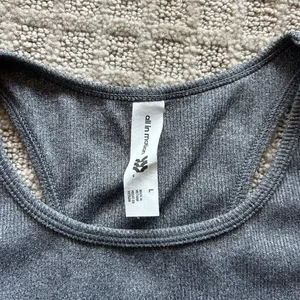 All in Motion Womens Large L Racerback Tank‎ Top Dark Gray Yoga Workout Gym thumbnail 2