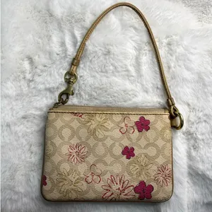 COACH Coated Canvas Signature Floral Wristlet thumbnail 2