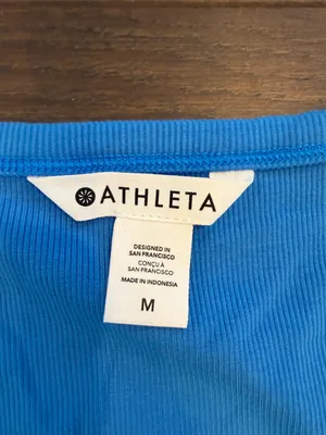 Athleta Signature Rib Square Neck Top Ultramarine Blue Size Medium - P23 thumbnail 2