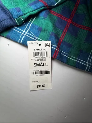Family Pajamas Green Plaid Women's Long Sleeve Top & Pants Set with Navy Trim thumbnail 2