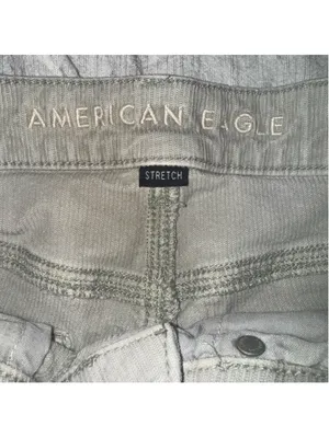 American Eagle Outfitters Women's Light Gray/tan Jean cutoff Shorts thumbnail 2