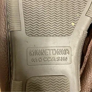 Minnetonka brown soft pebbled leather‎ moccasins indoor outdoor slippers size 8 thumbnail 8