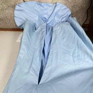 NEW Cocomelody Formal Gown Womens 2? Ice Blue Rosette Strapless Maxi Train Prom thumbnail 4