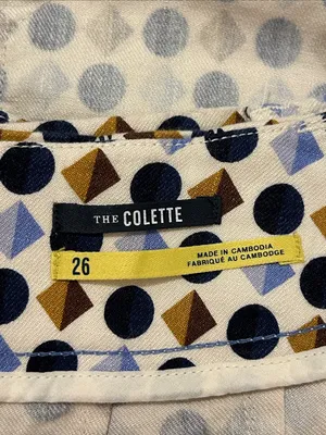 Anthropologie Maeve The Colette Shorts Blue Geometric Print High Waist Size 26 thumbnail 11