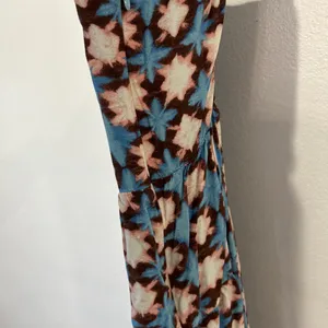 Source Unknown Blue and Brown Patterned Midi Dress Black Size M thumbnail 3
