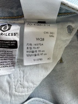 Levi's Low Pro Straight Light Wash Denim Jeans Distressed Knee Rips Size 28 thumbnail 8