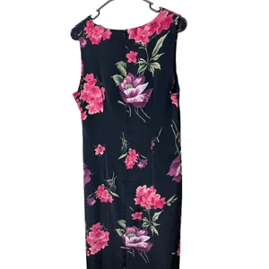 Vintage Sag Harbor 90s Black Floral Pattern‎ Sleeveless Maxi Dress 12 thumbnail 8