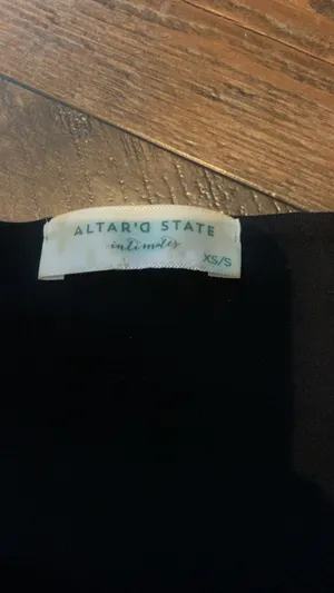 Altar'd State Black Long Sleeve Top Crop thumbnail 3