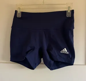 adidas Navy High-Waist Performance Shorts thumbnail 1