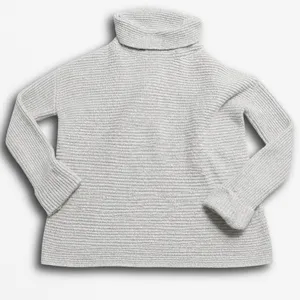 Pilcro Anthropologie Grey Ribbed‎ Oversized Turtleneck Sweater Small Cowl Neck thumbnail 1