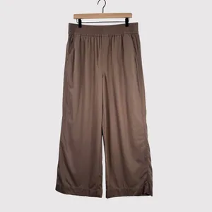 Madewell Womens Pants Brown Drapeweave Carley Wide Leg High Rise Pull On Large thumbnail 2