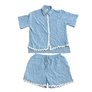 Simply‎ Southern Blue Scalloped Lounge Set XL Top and Shorts lounge set thumbnail 2
