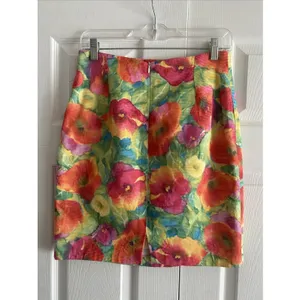 Maick‎ Harold Paris Floral Poppy Mini Skirt Womens Size 2 Vintage Ribbed Garden thumbnail 4