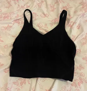 Black athletic cropped tank top thumbnail 1